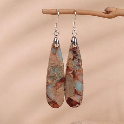 Teardrop Shoushan Jasper Earring for Women Fashion Bold Statement Earrings