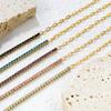 Colorful Zirconia Chain Link Bracelet Simple Luxury Design Women's Fashion Versatile Jewelry
