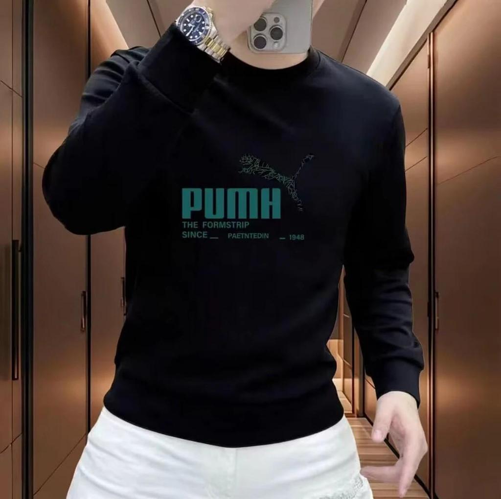 Trendy Herfst/Winter Hoodie voor Mannen met Print - Ronde Hals, Lange Mouwen, Casual Pullover