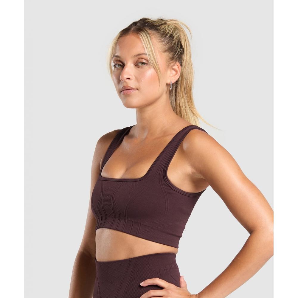 Gymshark Corset Seamless Sports Bra Heritage Brown B9a7p Ncnz