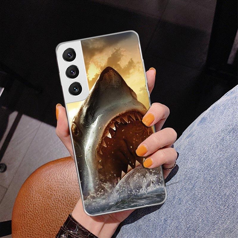 

Ocean Monster Shark Swimming Phnoe Case for Samsung Galaxy S26 S25 Edge S23 S24 Ultra S22 Plus S21 S20 FE Unique Cover Soft Coqu Samsung S22 Plus