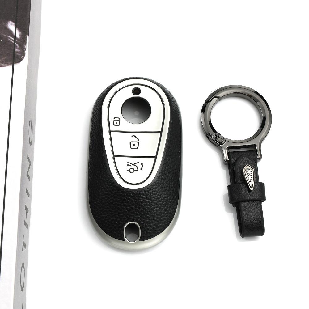Auto Shell Fob Bag TPU Leather Car Key Case Cover for Mercedes Benz W223 W206 S350L S400L S450L S500L C260l C200l Glc300l E300l