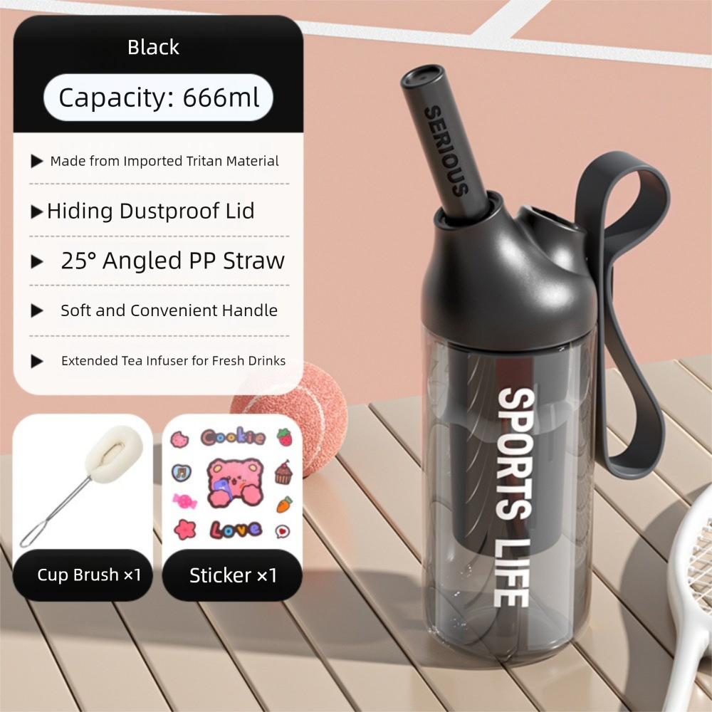 Dustproof Sport Water Bottle 666/888ml Outdoor Water Mug Reusable Drinking Cup with Straw  Juice