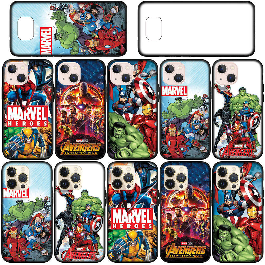 Cover for iPhone 16 15 Xiaomi Redmi Note 14 13 12 11 Pro Max X 16e Samsung Galaxy S25 S24 S23 Moto OPPO Huawei Hulk Marvel Spider Iron Man Phone Case