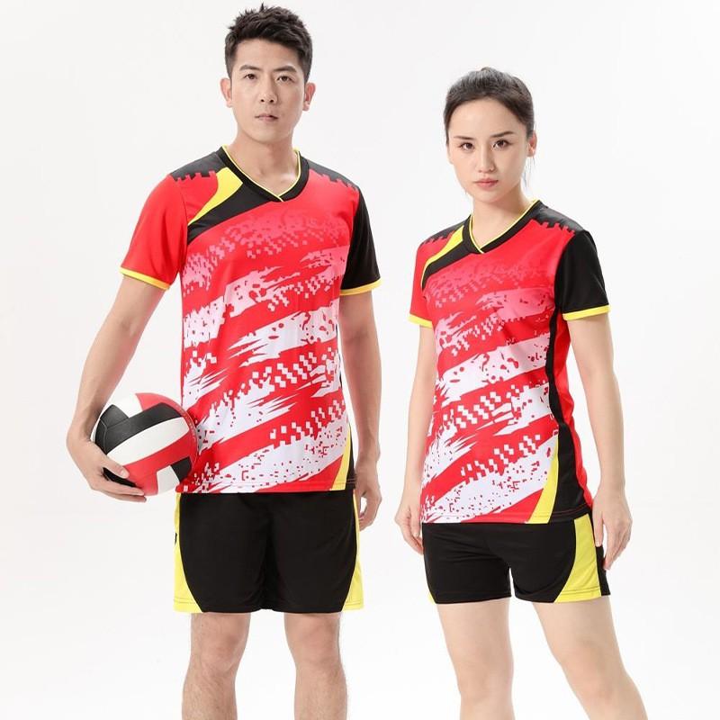 Unisex Volleyball Uniform Set Short Sleeve Training Jersey Team Sports Athletic Wear