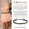 European and American fashion simple bracelet unisex black iron stone spacer obsidian rope woven Morse code bracelet