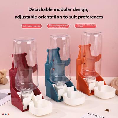 Plastic Pet Hanging Automatic Drinker 500ML Pet Feeder Bottle Sturdy Cage Mounted Feeder  Birds