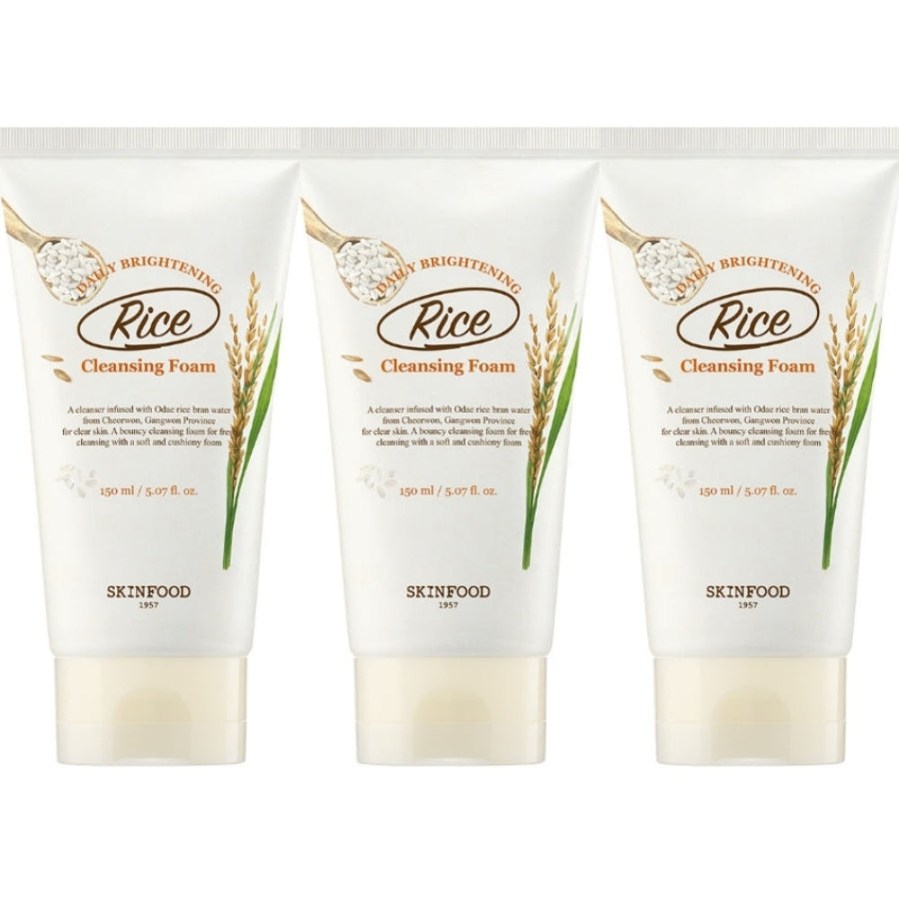 SKINFOOD Rice Daily Brightening Cleansing Foam 150ml*1Pc/2Pcs/3Pcs/4Pcs