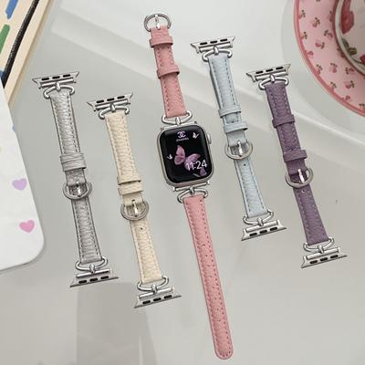 Niche Korean Leather Strap For Applewatch10 Apple Watch Iwatch9876Se Strap For Women
