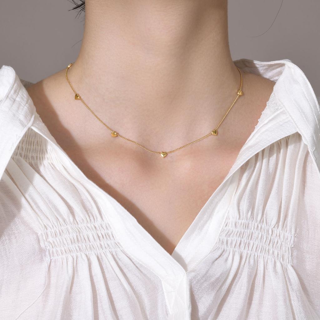 Dainty Heart Bracelet for Women, Minimalist Thin Chain Adjustable Love Charm Bracelet,Tarnish Free Gold Plated Party Jewelry