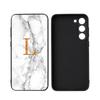Benutzerdefinierter Name Muschel Marmor Hintergrund Buchstaben Luxuriöse Schwarze Handyhülle Für Samsung Galaxy S23 S24 S25 Ultra S22 Plus S21