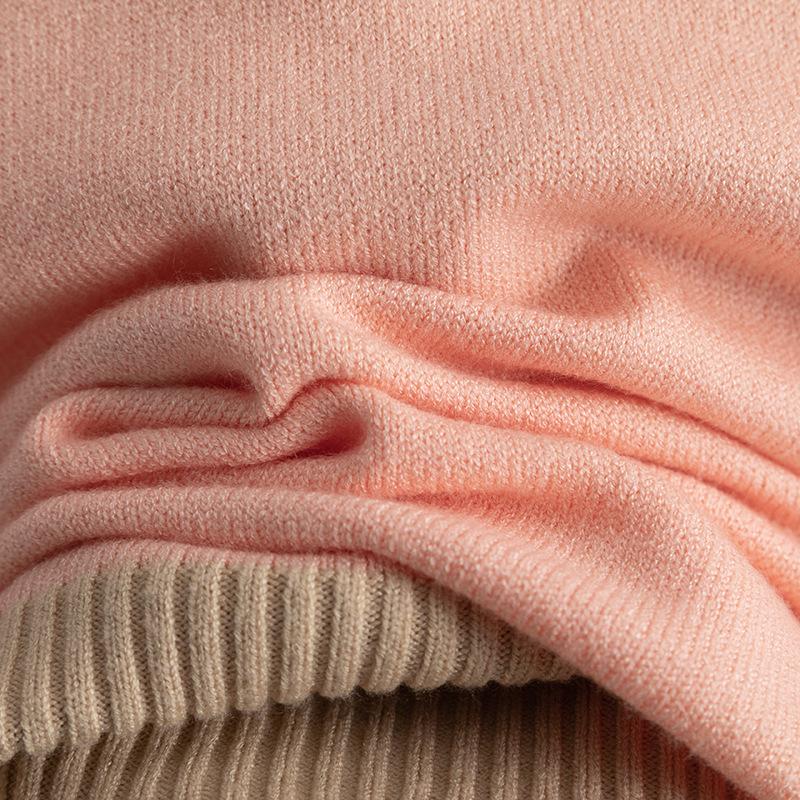 2024 Autumn/Winter Women's Color Block Knit Sweater - Round Neck & Loose Fit, European/American Style