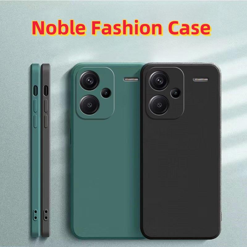 Noble Fashion Solid Colour With Lanyard Shockproof Protective Liquid Silicone Phone Case For Redmi Note13 Pro+/Note13Pro/Note13