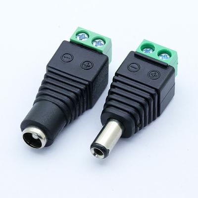 10Pcs Barrel DC Power Plug Adapter 12V 2.1*5.5mm Plug Jack Connector for CCTV Camera LED Strip Supply Single Color Male Female