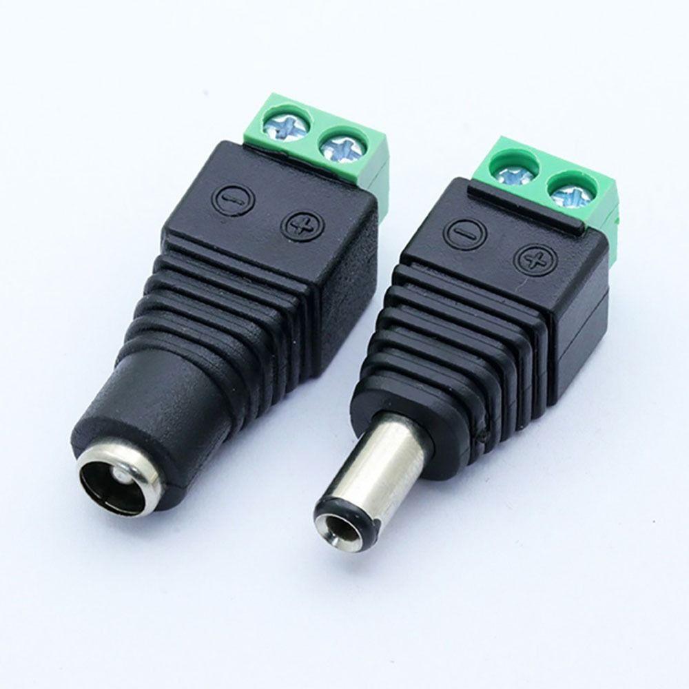 10Pcs 12V DC Power Plug Adapter 2.1*5.5mm Male Female Socket Durable Plug Jack Connector