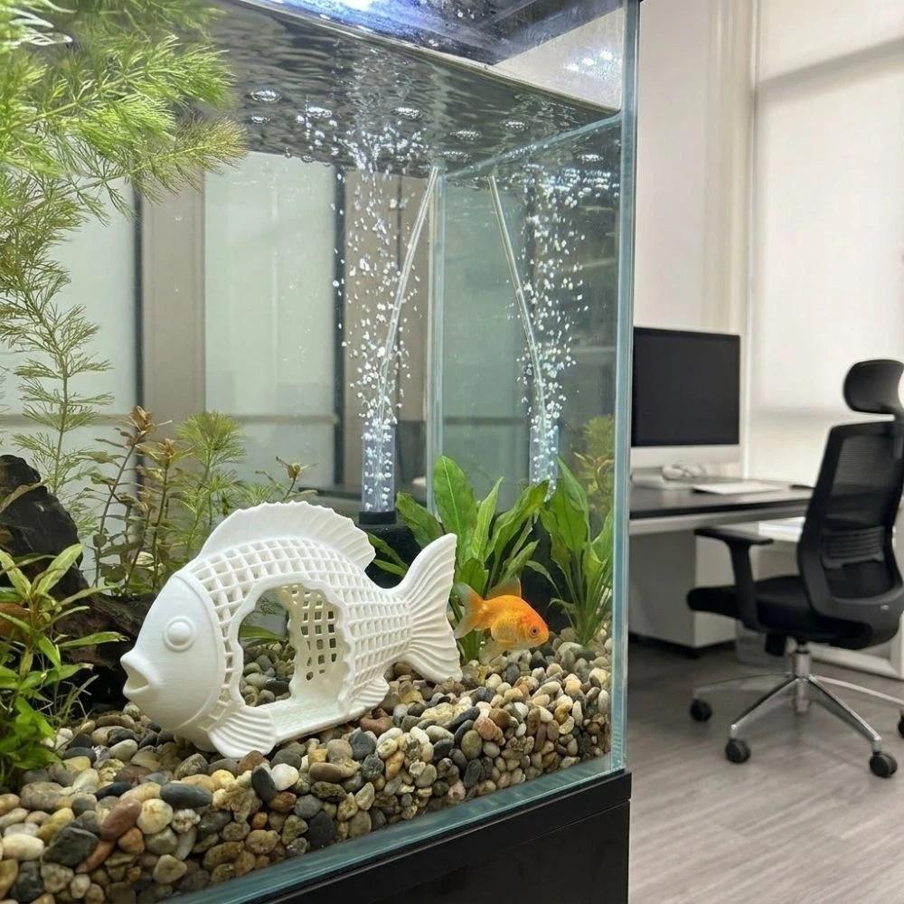 Non-Toxic Fish Shrimp Shelter Plastic Reptile Habitat Underwater Hiding House Office Decor
