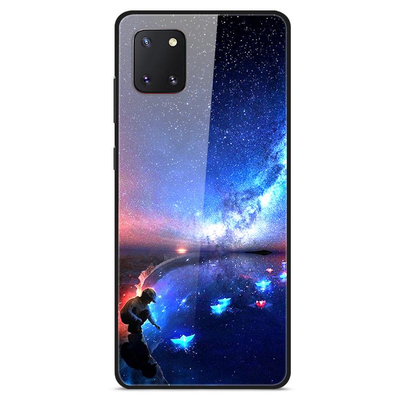 For Coque Samsung Note 10 Lite Case Tempered Glass Planet Space Cover for Samsung Galaxy Note10 Lite Case S10 Lite Glass Case