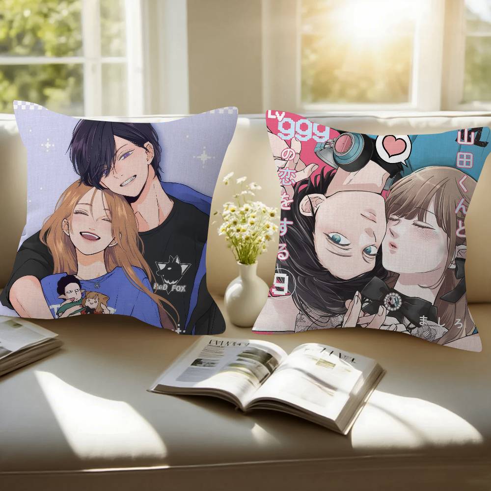 Anime My Love Story With Yamadakun At Lv999 Cushion Cover Inches Farmhouse Decor Home Throw Pillow Covers for Couch Decorations