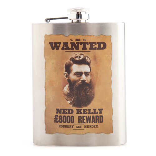Stainless Steel Metal Flask 350mL (Ned Kelly)