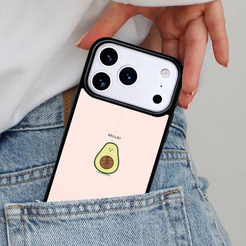 Cute Avocado Cartoon Phone Case for iPhone 16e 15 14 13 12 17 Pro Max Plus Air 17pro Cover Coque