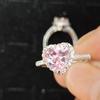 Dingrui Pink Love Zircon Diamond Ring - Platinum-Plated Women's Boutique