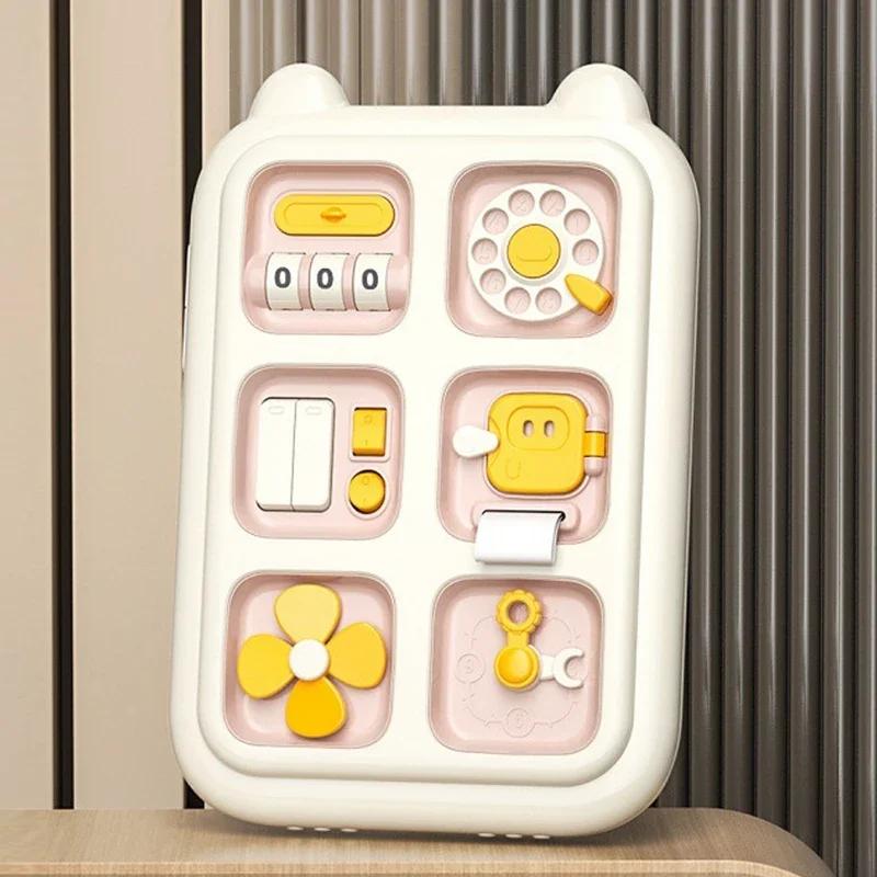 Baby Busy Board Cube Montessori Sensory Toys For Toddler Educational Learning Activities Travel Toys Lock Box Fine Motor Skills