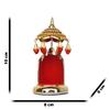 Decorative Stone Studded Umbrella Chhatra for Car Dashboard/Office Desk/Table/Home Decor Showpiece, Chatri Aasan for God Murt/Idol, Red