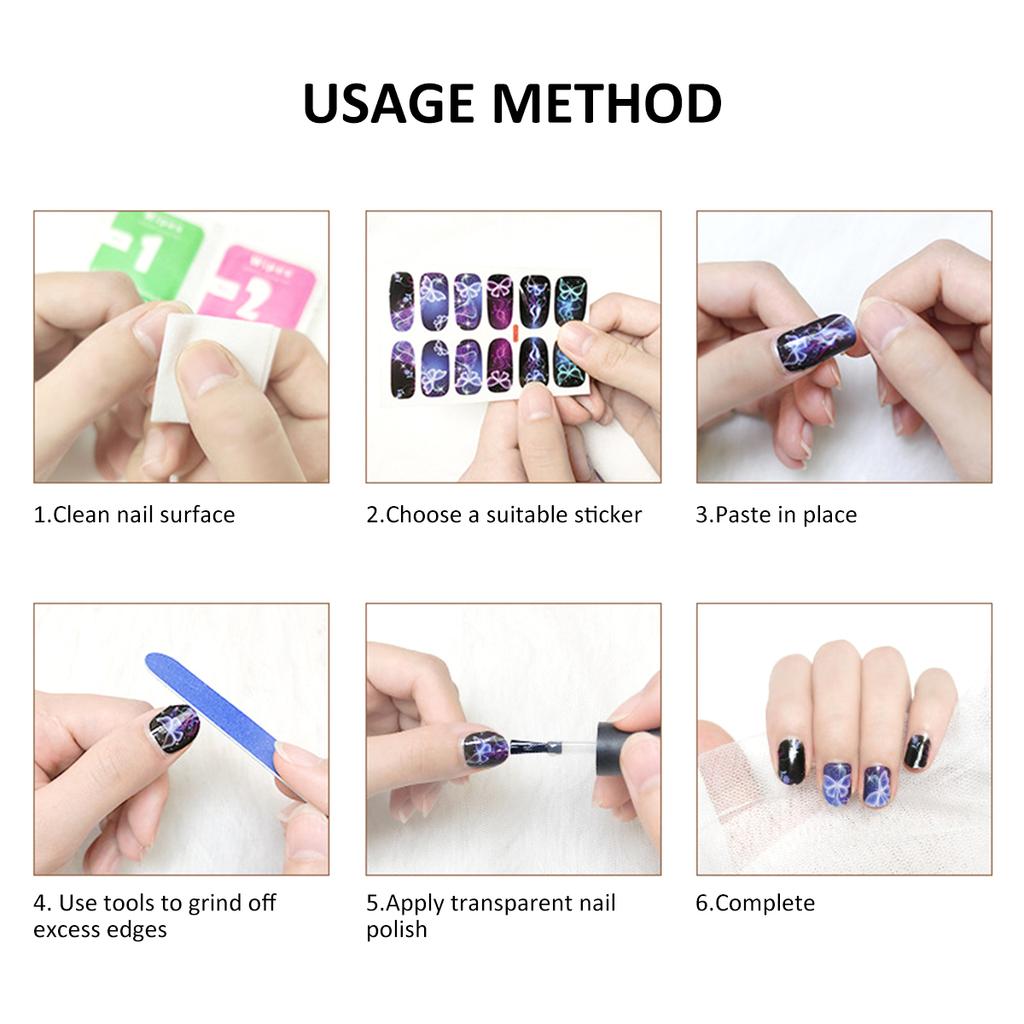 10 Sheets Nail Art Sticker Self-Adhesive Nail Polish Stickers Creative DIY Fully Wrapped Nail Art Stickers for Women and Girls