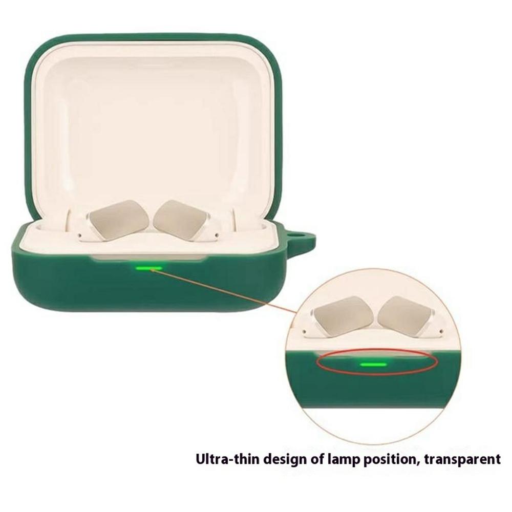 For Realme Buds Air 7 Silicone Case Wireless Earphone Protective Cover with Buckle,Cleaning Brush