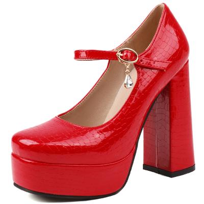 Women's High Heels Pumps Shoes Platform Elegant 2024 Ankle Straps Black Red Nude Heeled Dance Party Wedding Shoe Lady Large Size