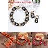 European Fashion Jewelry Set With Geometric Elements And Plant Flower Motifs For Women