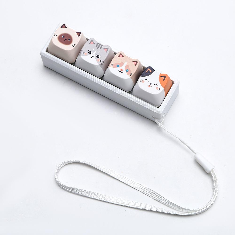 Cat Shape Keycap Fidget Keychain Lightweight Finger Press Toy Keyring Sensory Toy