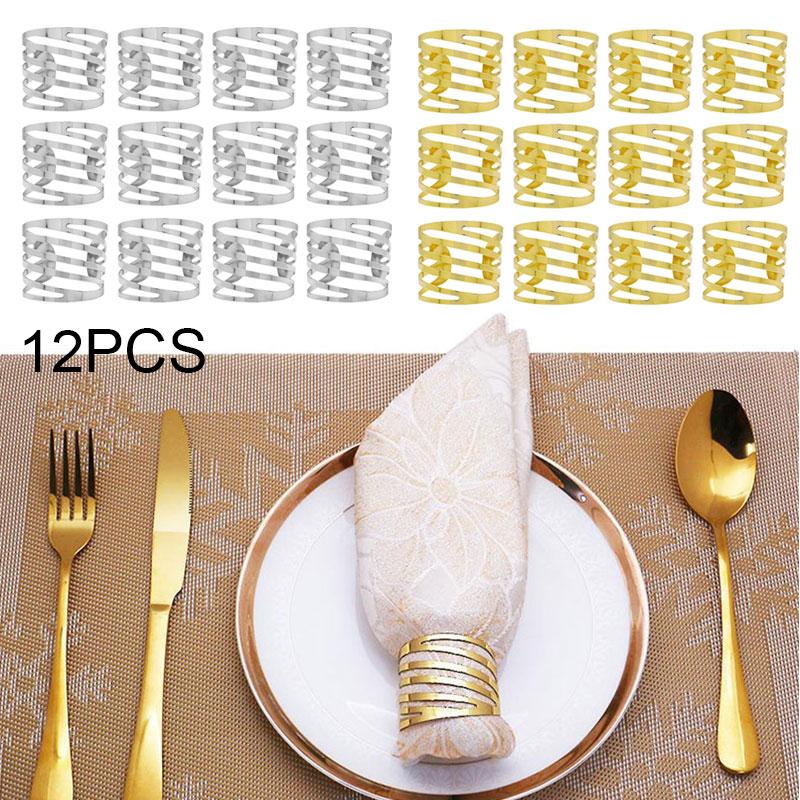 12Pcs/Set Serviette Napkin Rings Holder Buckle Wedding Dinner Towel Party Table AVE