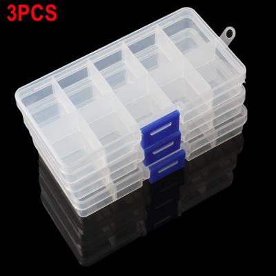 Boîte de rangement en plastique, 3 ensembles X 10 compartiments, petit organisateur, boîte de rangement en plastique, perles de fusible à ongles artisanales