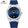BestWin Luxury Quartz Wristwatch Silicone Strap Reloj Hombre Sport Watch For Man Fashion Date Silicone Calendar Waterproof Clock