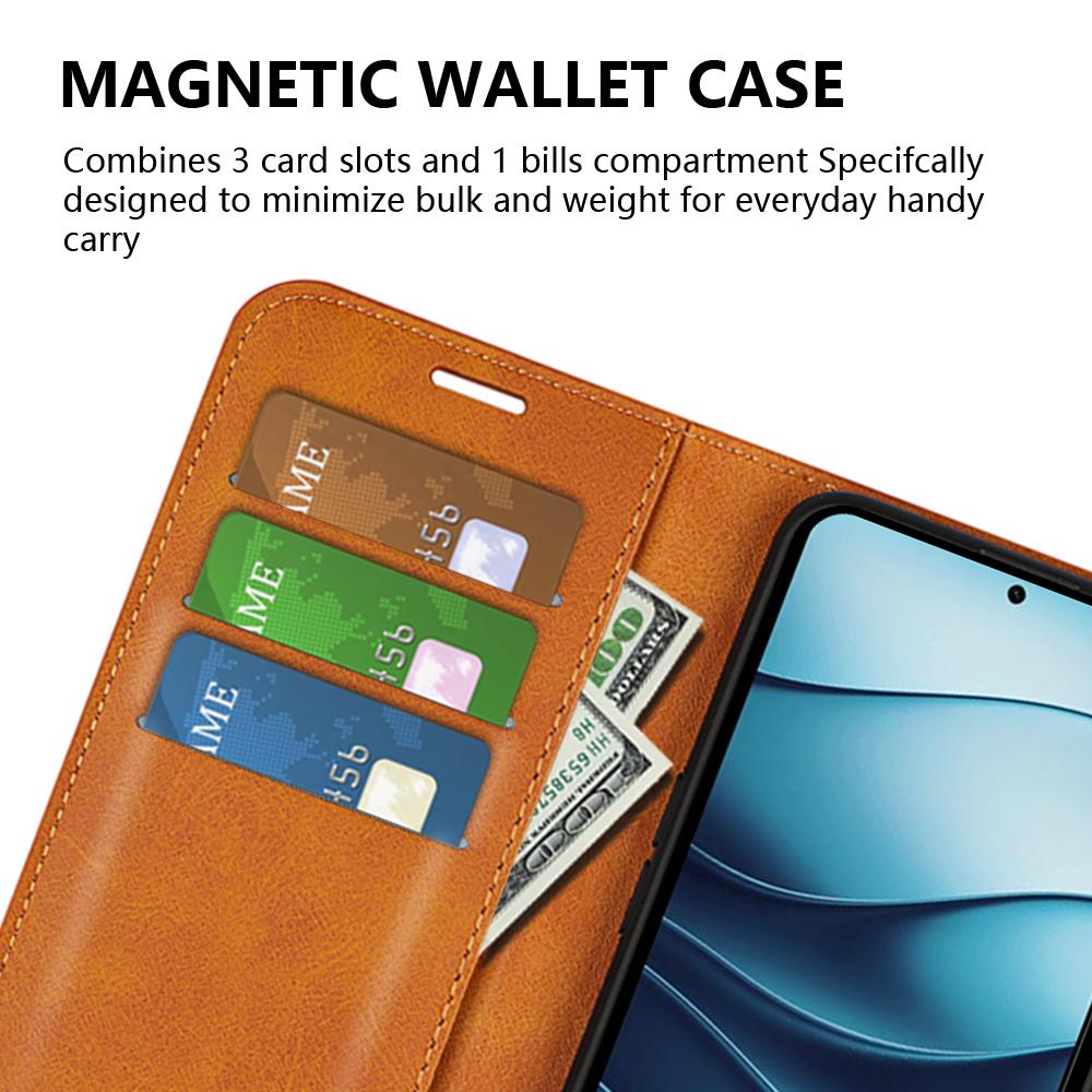 For Xiaomi Redmi Note 14 5G Stand Case Anti-Scratch Calf Texture Leather Phone Cover