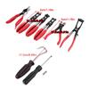 9pcs Flexible Hose Clamp Clip Plier Set Safe Durable Clamp with Swivel Jaw Flat Angled Band for Automotive Repair Tools