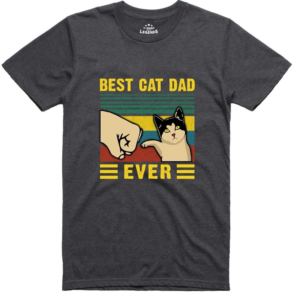 Best Cat Dad Funny Unisexs T Shirt Regular Fit Cotton Tee