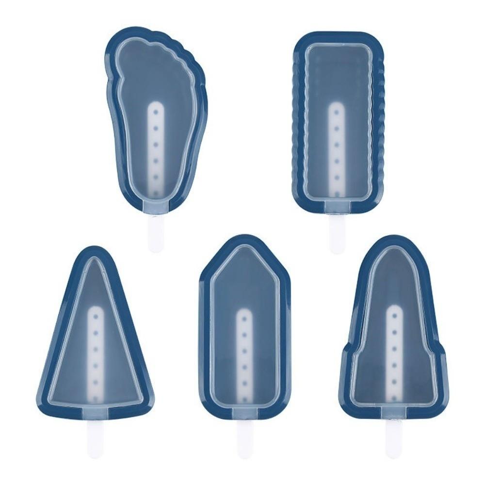 5Pcs Reusable Ice Cream Making Tools Silicone Ice Lolly Mold Creative Popsicle Moulds
