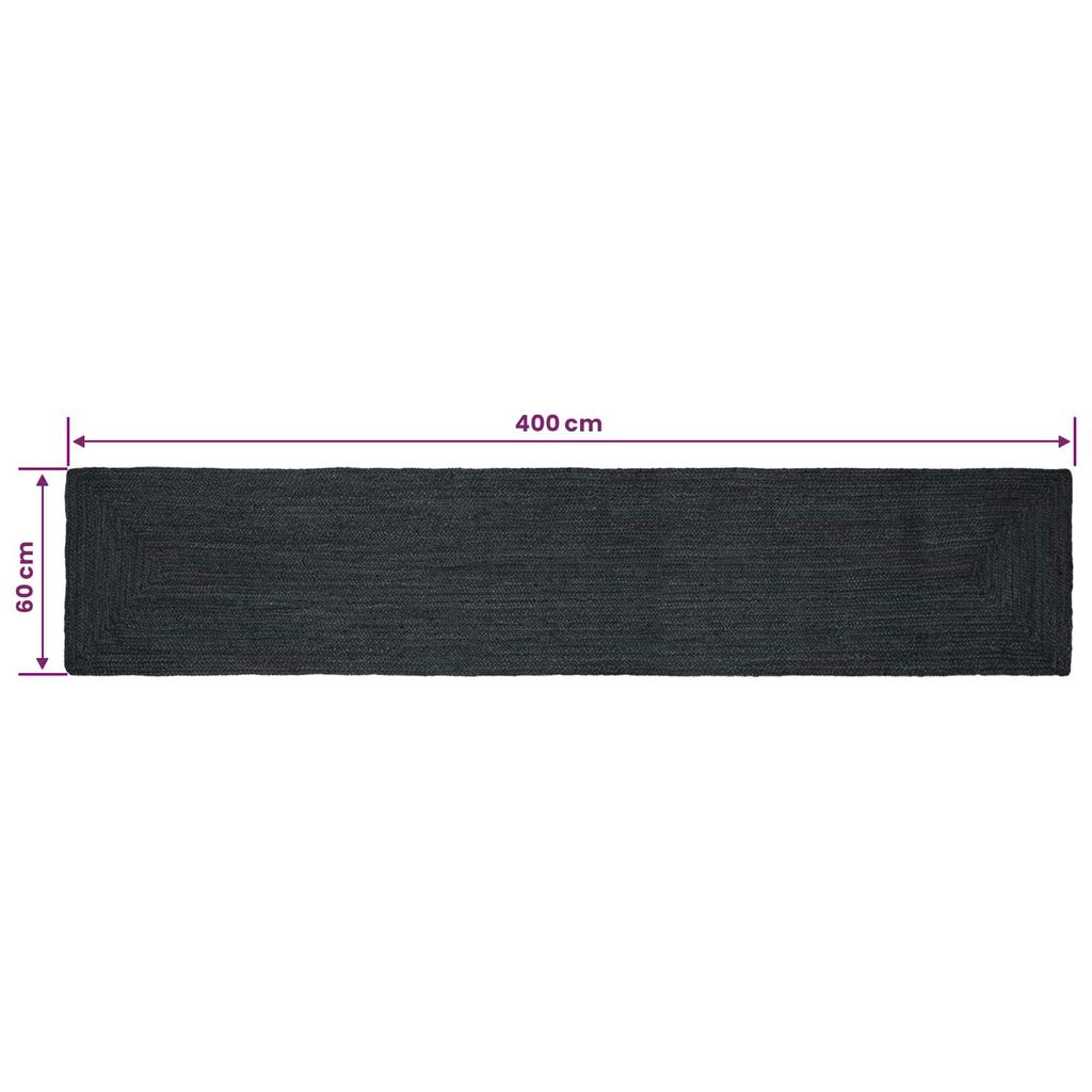 Area Rug Rectangular Dark Gray 60 x 400 cm Jute