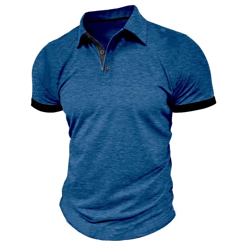 Summer Men's Short Sleeve Polo Shirt Lapel Oversize Solid Color T Shirts Breathable Streetwear Sport Activities Shirts Man