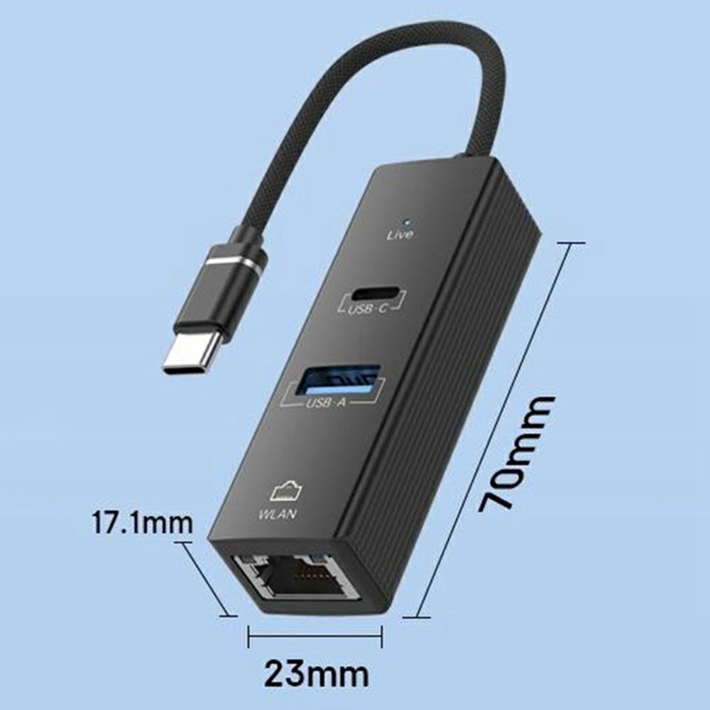 Type-C to USB-A USB-C RJ45 Network Adapter 100Mbps Ethernet Connector