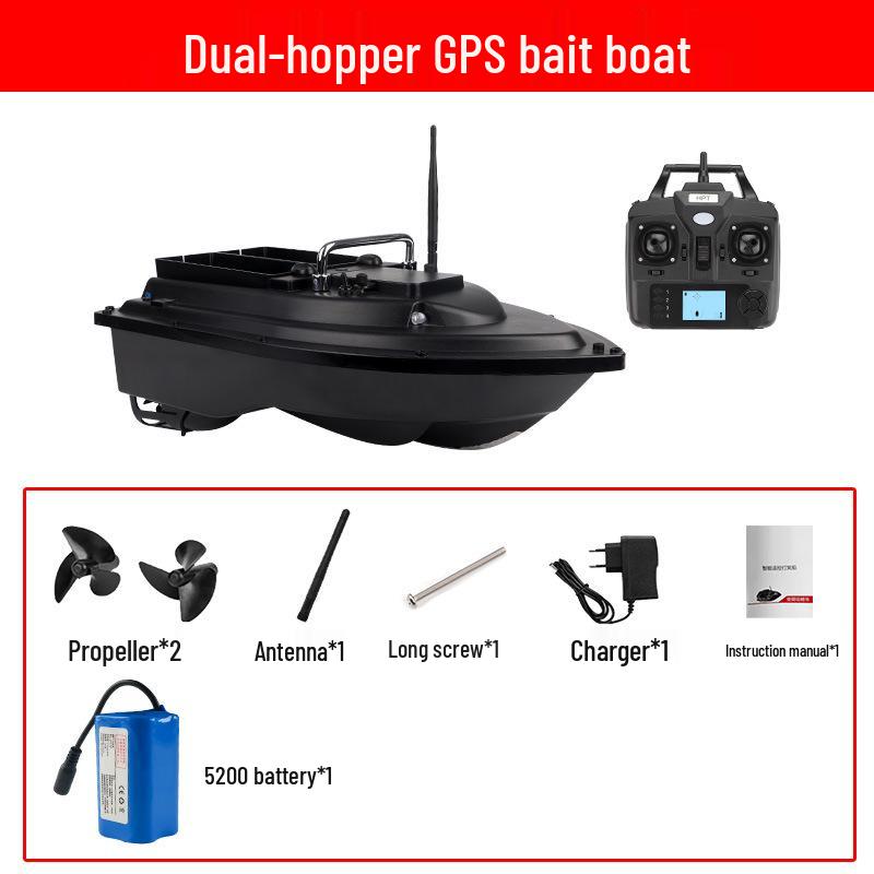 600m GPS Smart Bait Boat with Dual Compartments, Auto-Return, RC Cruise Control, and Hook Release for Fishing