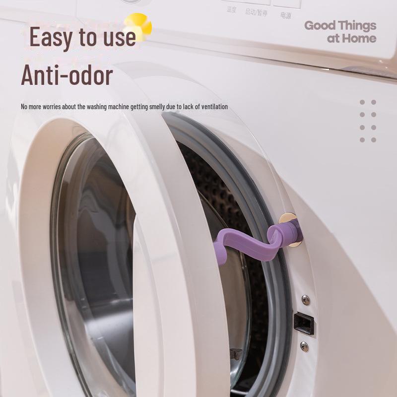 Washing Machine Drum Door Lock with Ventilation and Mildew Protection, Anti-Pinch Design, Magnetic Buckle