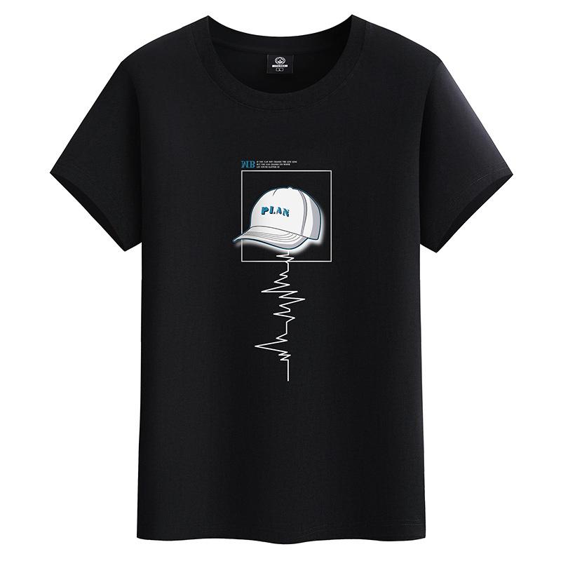 Summer Fashion Cotton Men T-shirt Round Neck Short Sleeve Loose Mans Tee Shirt Large Size