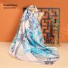 High-Quality Mulberry Silk Crepe Satin Scarf – Large Square, Sun Protection for Spring & Autumn