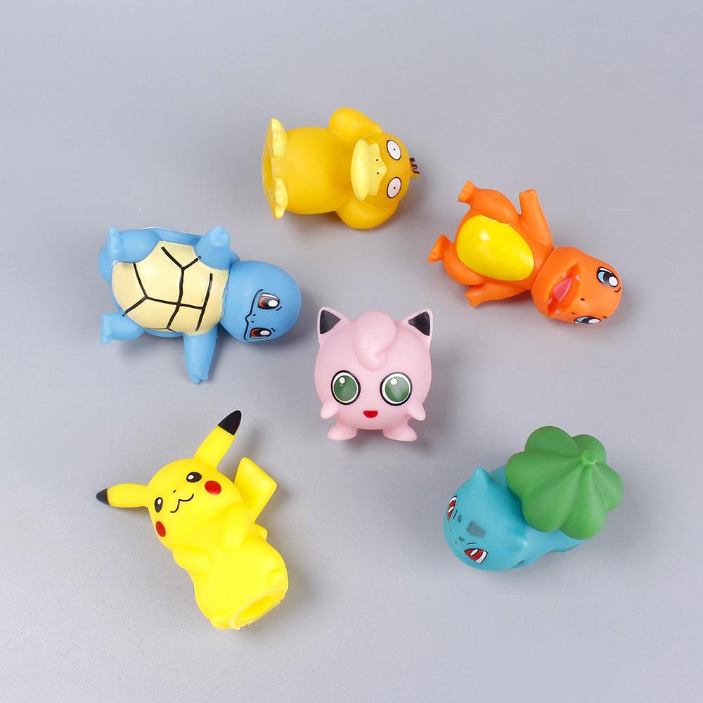 6Pcs/set Pokemon Toys Cute Pikachu Psyduck PVC Cake Decoration Ornaments Action Figure GK Model Children Charm Birthday Gifts