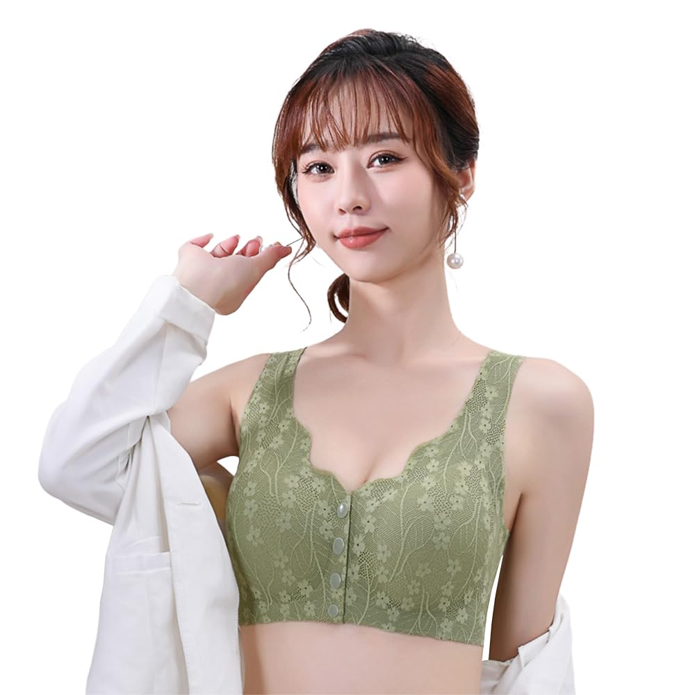 FEISEDY Night Plus Nursing Day and Night Suitable for Women in Their and A8128 Women's Front-Hooked Bra, Wireless, Size, Soft, Comfortable, Bra, Use,