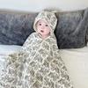 Single Layer Infant Hooded Towel Wrap Blanket Soft Texture Baby Swaddle Cloth  Newborn Care