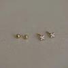 18K Gold Plated 925 Sterling Silver Mini Cross Screw Stud Earrings - Sleep-Friendly, Versatile for Daily Wear